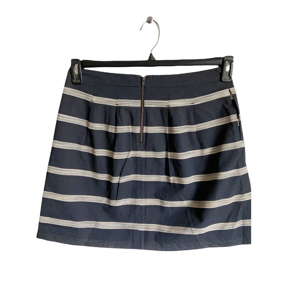 Ann Taylor Loft Black/Cream Stripe A Line Skirt Size 6 - Picture 2 of 7